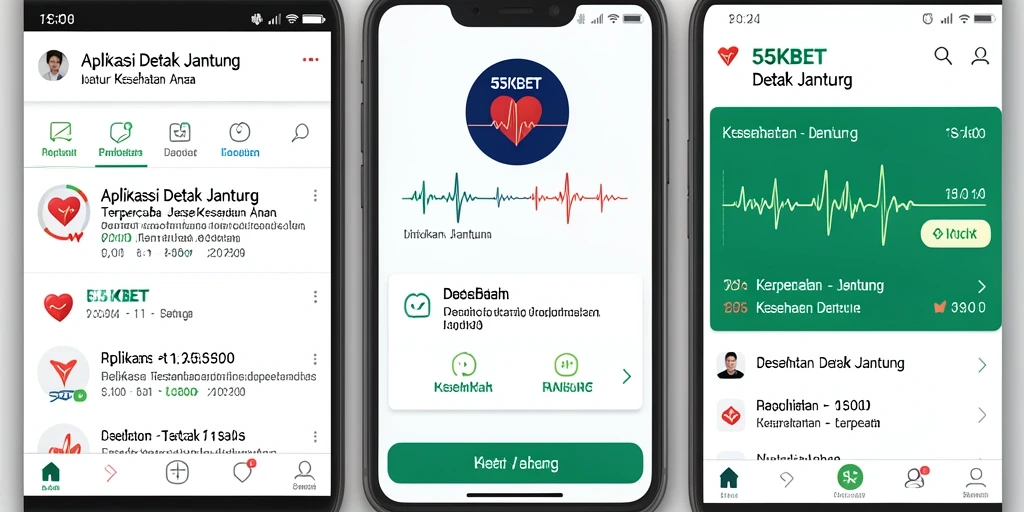 Antarmuka aplikasi Detak Jantung 55KBET yang intuitif dan informatif.
