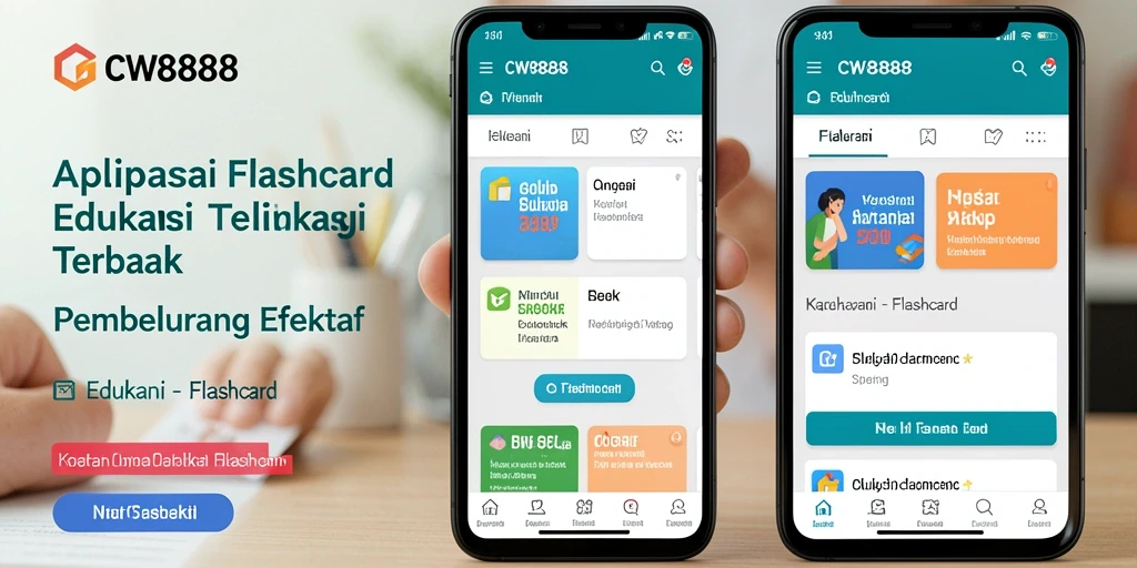 Tampilan antarmuka aplikasi Flashcard CW8888 yang interaktif dan menarik.