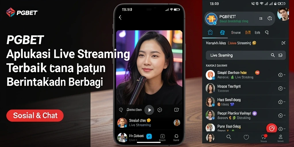 Antarmuka PGBET menampilkan fitur Live Streaming yang interaktif dan menarik.