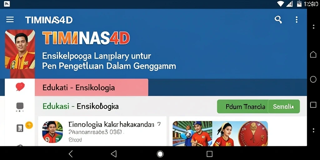 Tampilan antarmuka aplikasi TIMNAS4D yang menarik dan informatif.