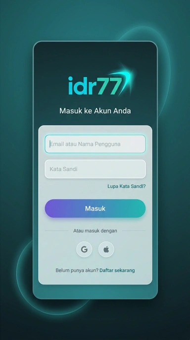 Tampilan halaman login idr77